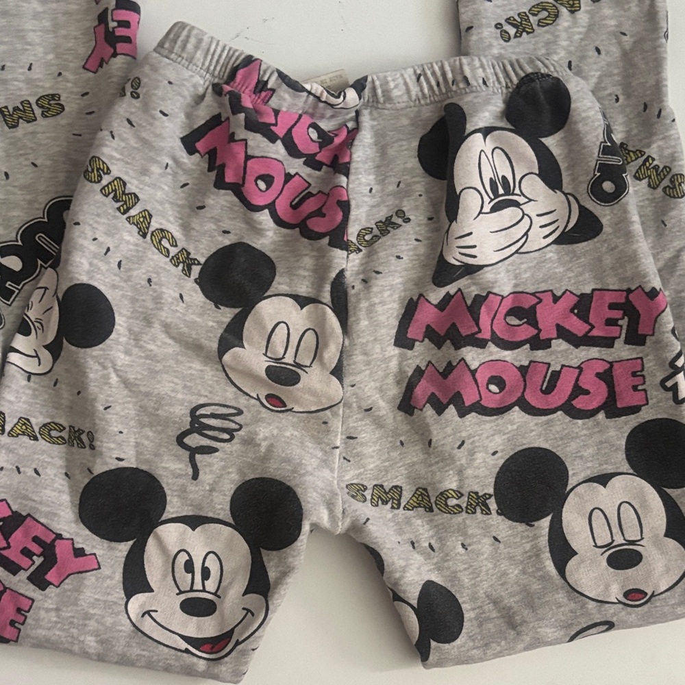 Zara Gray and Pink All Over Mickey Mouse Kids Leggings